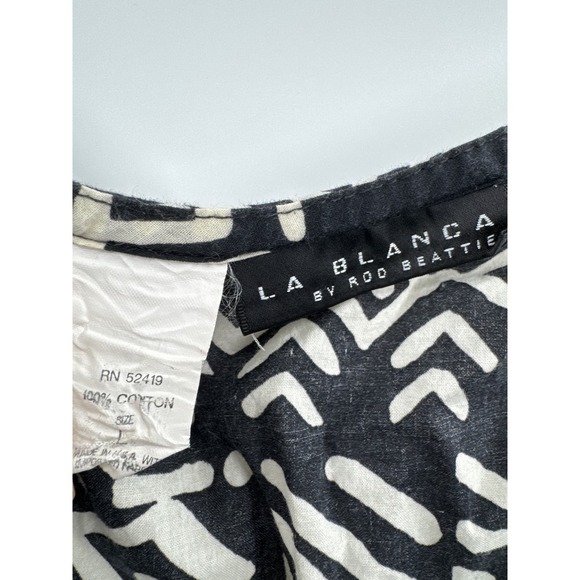 La Blanca by Rod Beattie beach dress cover up 100% cotton size Large - Picture 2 of 4